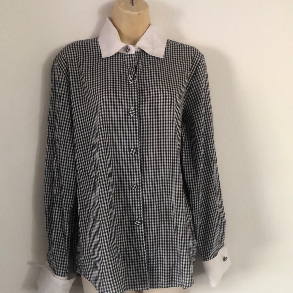 Women’s Y2k Black and White classy career Checkered Shirt